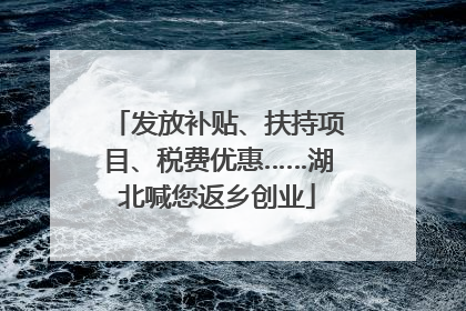 发放补贴、扶持项目、税费优惠……湖北喊您返乡创业