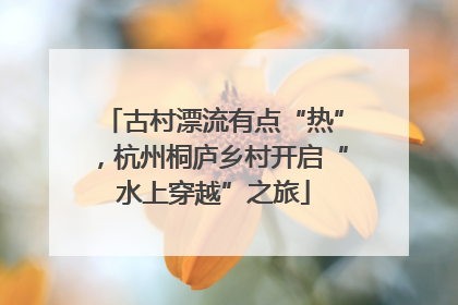 古村漂流有点“热”，杭州桐庐乡村开启“水上穿越”之旅