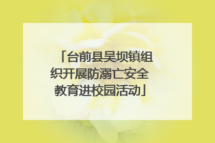 台前县吴坝镇组织开展防溺亡安全教育进校园活动