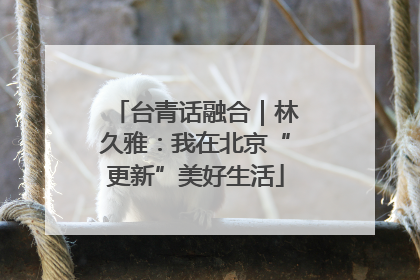 台青话融合｜林久雅：我在北京“更新”美好生活