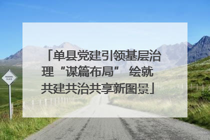 单县党建引领基层治理“谋篇布局” 绘就共建共治共享新图景