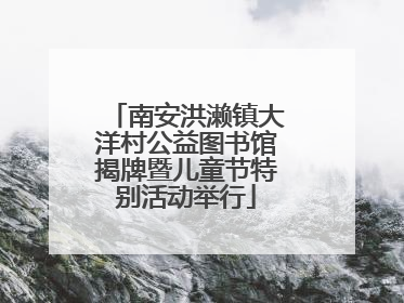 南安洪濑镇大洋村公益图书馆揭牌暨儿童节特别活动举行
