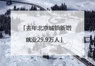 去年北京城镇新增就业29.9万人