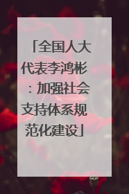 全国人大代表李鸿彬：加强社会支持体系规范化建设