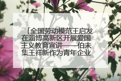 全国劳动模范王启发在淄博高新区开展爱国主义教育宣讲——伯未集王祥新作为青年企业家代表作主题演讲