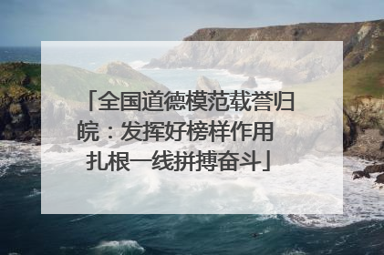 全国道德模范载誉归皖：发挥好榜样作用 扎根一线拼搏奋斗