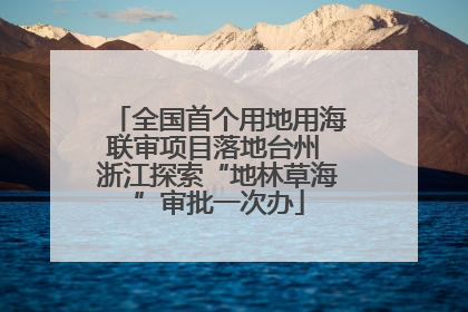 全国首个用地用海联审项目落地台州 浙江探索“地林草海”审批一次办