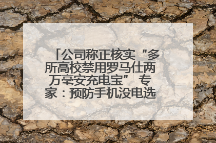 公司称正核实“多所高校禁用罗马仕两万毫安充电宝” 专家：预防手机没电选中等体积产品即可
