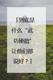 到底是什么“武功秘籍”让他们都说好？
