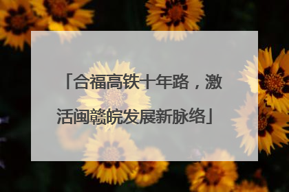 合福高铁十年路，激活闽赣皖发展新脉络