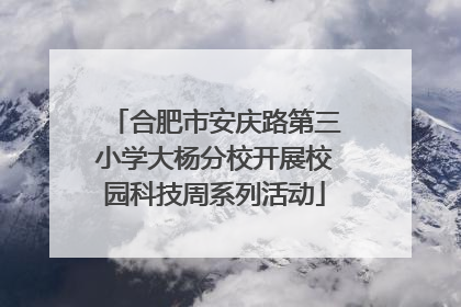 合肥市安庆路第三小学大杨分校开展校园科技周系列活动