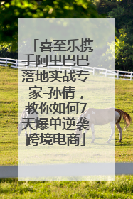 喜至乐携手阿里巴巴落地实战专家-孙倩，教你如何7天爆单逆袭跨境电商