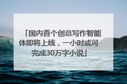 国内首个创意写作智能体即将上线，一小时或可完成30万字小说