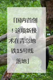 国内首创！这项新技术在青岛地铁15号线落地