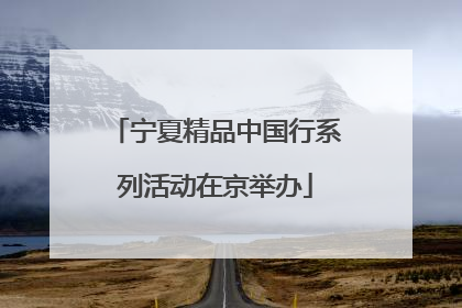 宁夏精品中国行系列活动在京举办