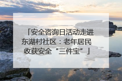 安全咨询日活动走进东湖村社区：老年居民收获安全“三件宝”
