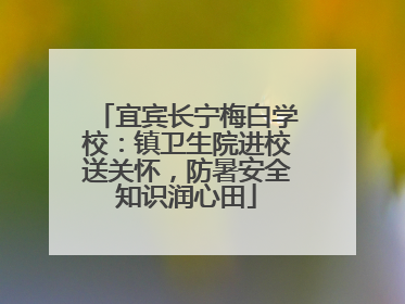 宜宾长宁梅白学校：镇卫生院进校送关怀，防暑安全知识润心田