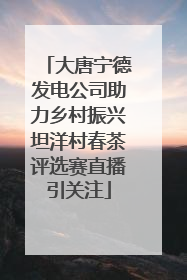 大唐宁德发电公司助力乡村振兴坦洋村春茶评选赛直播引关注