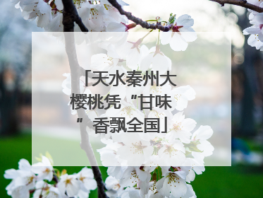 天水秦州大樱桃凭“甘味”香飘全国