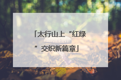 太行山上“红绿”交织新篇章