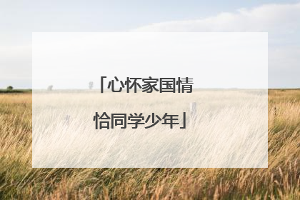 心怀家国情 恰同学少年