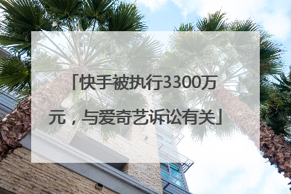 快手被执行3300万元，与爱奇艺诉讼有关