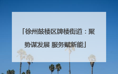 徐州鼓楼区牌楼街道：聚势谋发展 服务赋新能
