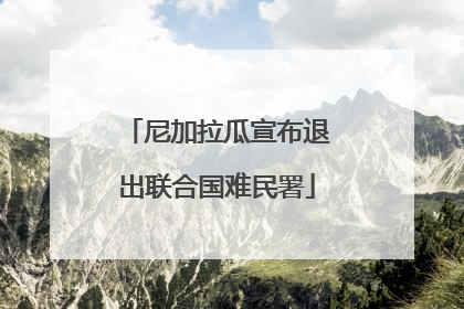 尼加拉瓜宣布退出联合国难民署