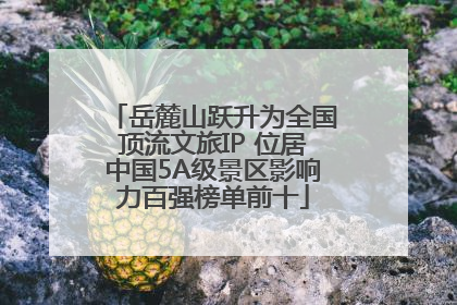 岳麓山跃升为全国顶流文旅IP 位居中国5A级景区影响力百强榜单前十