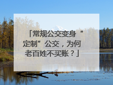 常规公交变身“定制”公交，为何老百姓不买账？