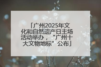广州2025年文化和自然遗产日主场活动举办，“广州十大文物地标”公布