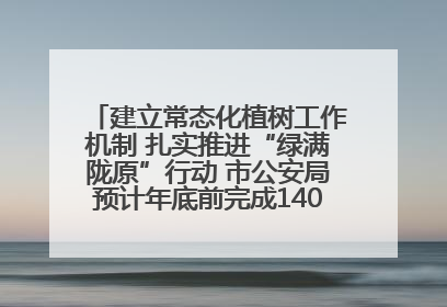 建立常态化植树工作机制 扎实推进“绿满陇原”行动 市公安局预计年底前完成1402亩绿化任务