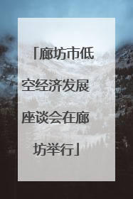 廊坊市低空经济发展座谈会在廊坊举行