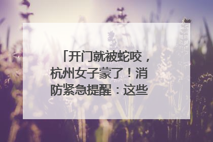 开门就被蛇咬，杭州女子蒙了！消防紧急提醒：这些方法都不靠谱！