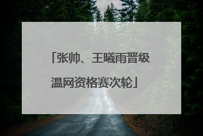 张帅、王曦雨晋级温网资格赛次轮