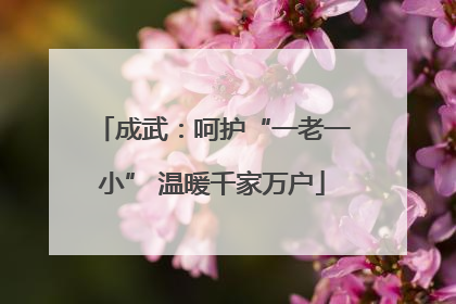成武：呵护“一老一小” 温暖千家万户