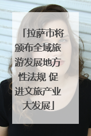拉萨市将颁布全域旅游发展地方性法规 促进文旅产业大发展