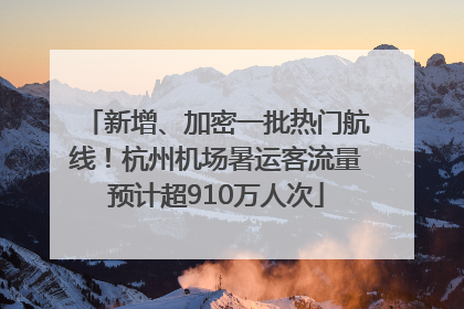 新增、加密一批热门航线！杭州机场暑运客流量预计超910万人次