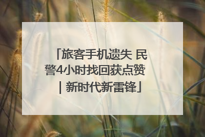 旅客手机遗失 民警4小时找回获点赞｜新时代新雷锋