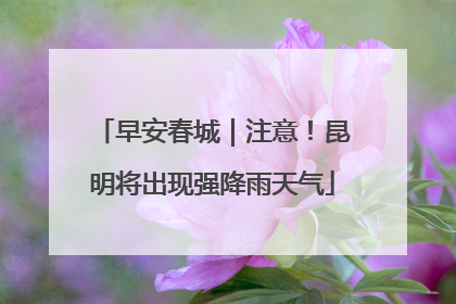 早安春城｜注意！昆明将出现强降雨天气
