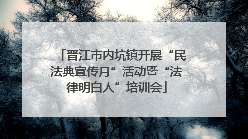 晋江市内坑镇开展“民法典宣传月”活动暨“法律明白人”培训会