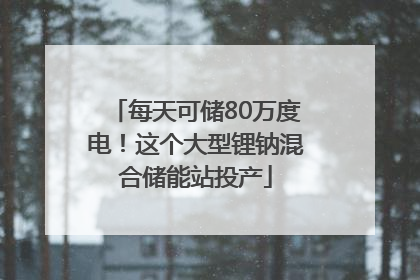 每天可储80万度电！这个大型锂钠混合储能站投产