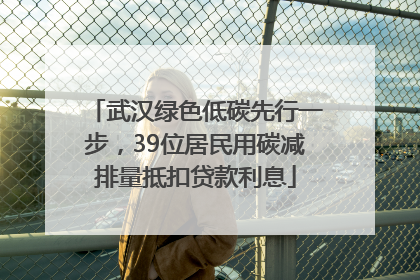 武汉绿色低碳先行一步，39位居民用碳减排量抵扣贷款利息