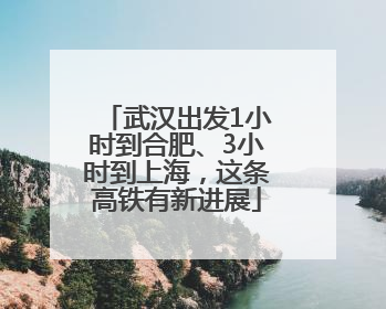 武汉出发1小时到合肥、3小时到上海，这条高铁有新进展