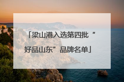 梁山港入选第四批“好品山东”品牌名单