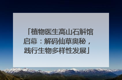 植物医生高山石斛馆启幕：解码仙草奥秘，践行生物多样性发展
