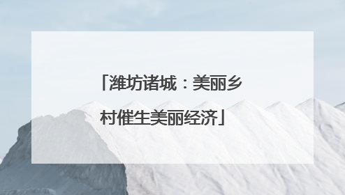 潍坊诸城：美丽乡村催生美丽经济