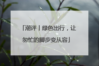 潮评丨绿色出行，让匆忙的脚步变从容