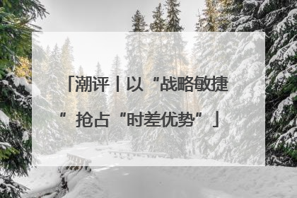 潮评丨以“战略敏捷”抢占“时差优势”