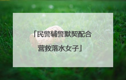 民警辅警默契配合 营救落水女子